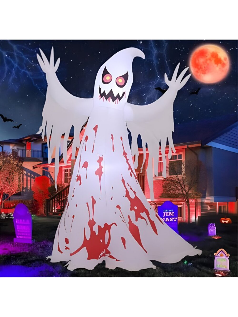 8.2 FT Giant Halloween Inflatable Ghost - Outdoor Blow Up Yard Decoration